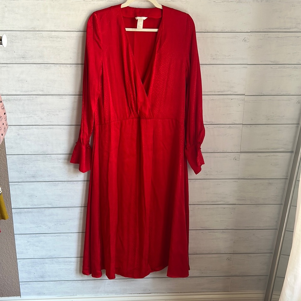 H&M Red Jacquard-weave Dress - Picture 2 of 10